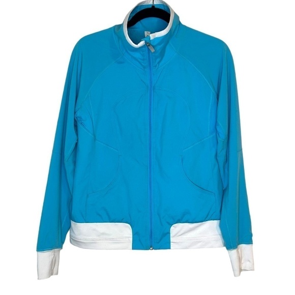 Lululemon Run: Track Attack Jacket Spry Blue / White - Picture 8 of 16